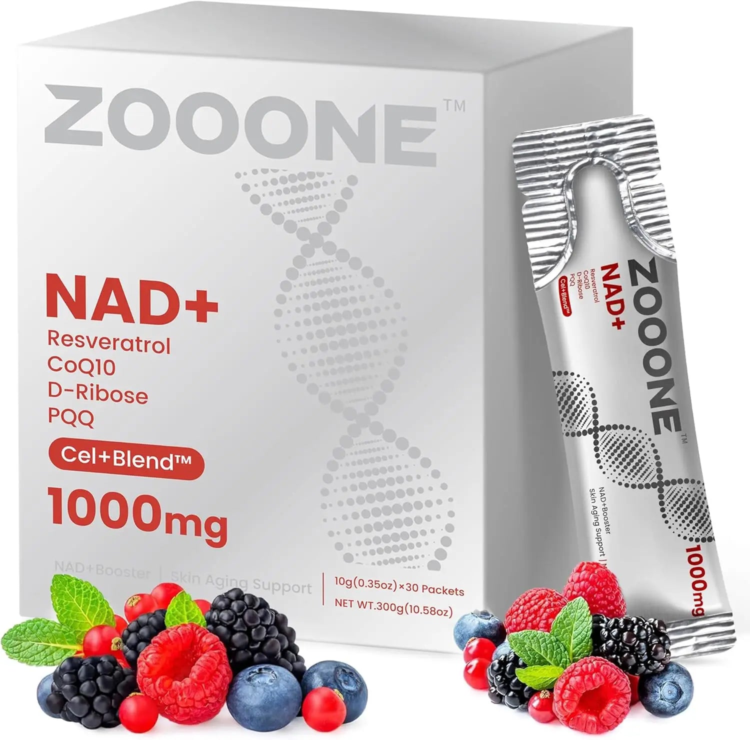 Suplemento NAD+ zooone con Resveratrol, líquido diseñado ...