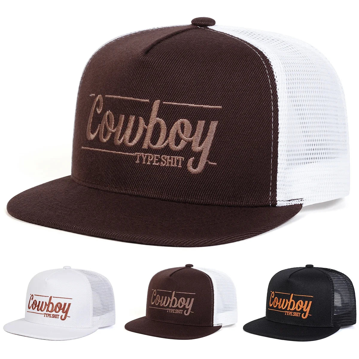 Gorra Cowboy Unisex Hip-Hop Bordada - Casual Verano Protección Solar - Corporación Turística