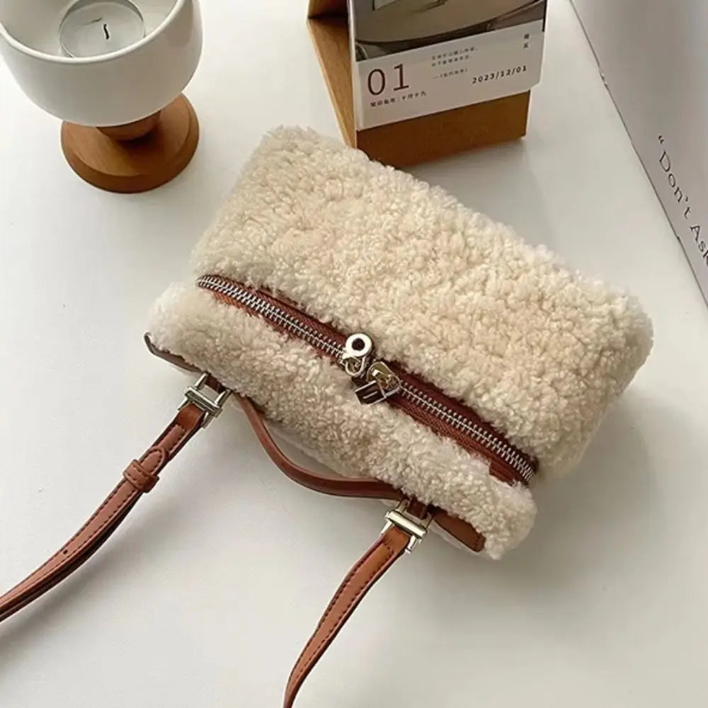 Bolso de mano de terciopelo de piel de cordero a la moda ...