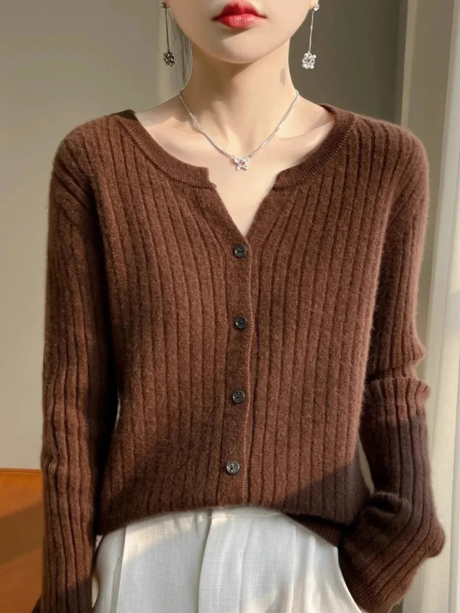 Cárdigan de Punto Suave para Mujer - Estilo Coreano Cálido