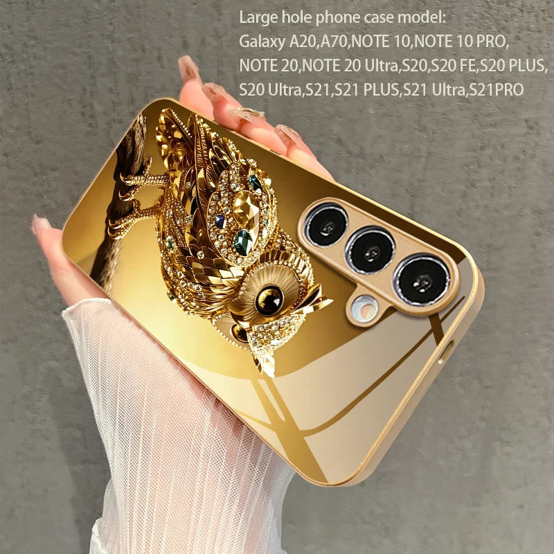 Soft 2D owl and gemstone phone case for Samsung phones, featuring colorful owl design with textured gemstone accents.