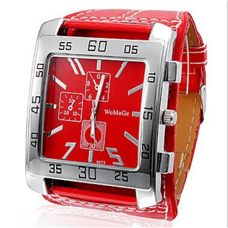 Reloj cuadrado a la moda para Mujer, relojes rojos de pul...