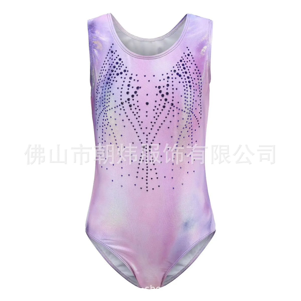 Close-up of a fitted dance leotard with vibrant hot print by Corporación Turística, showcasing detailed fabric design and vibrant colors.