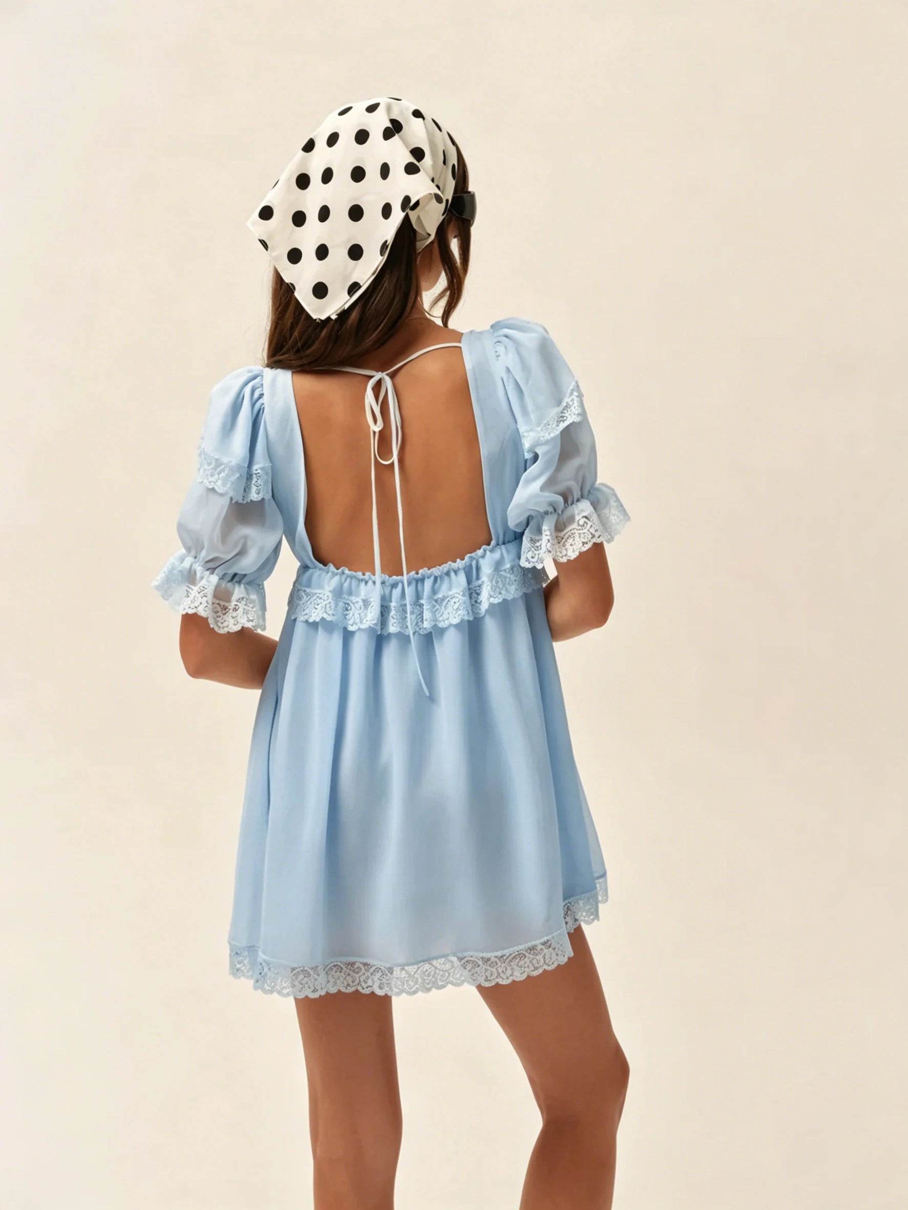 Vestido de verano para mujer con mangas abullonadas, cort...