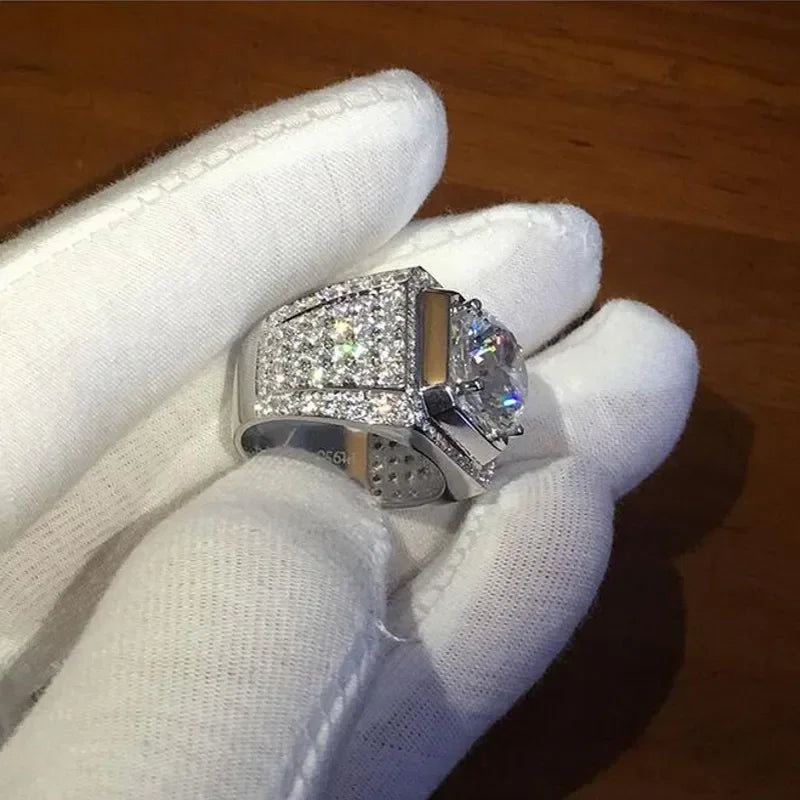 Anillo de Plata de Ley 925 para hombre, alianzas de compr...