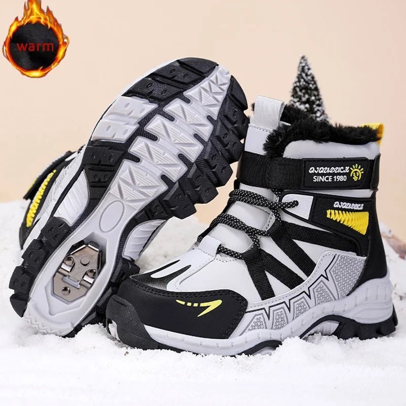 Botas de nieve al aire libre para niños, moda de invierno...