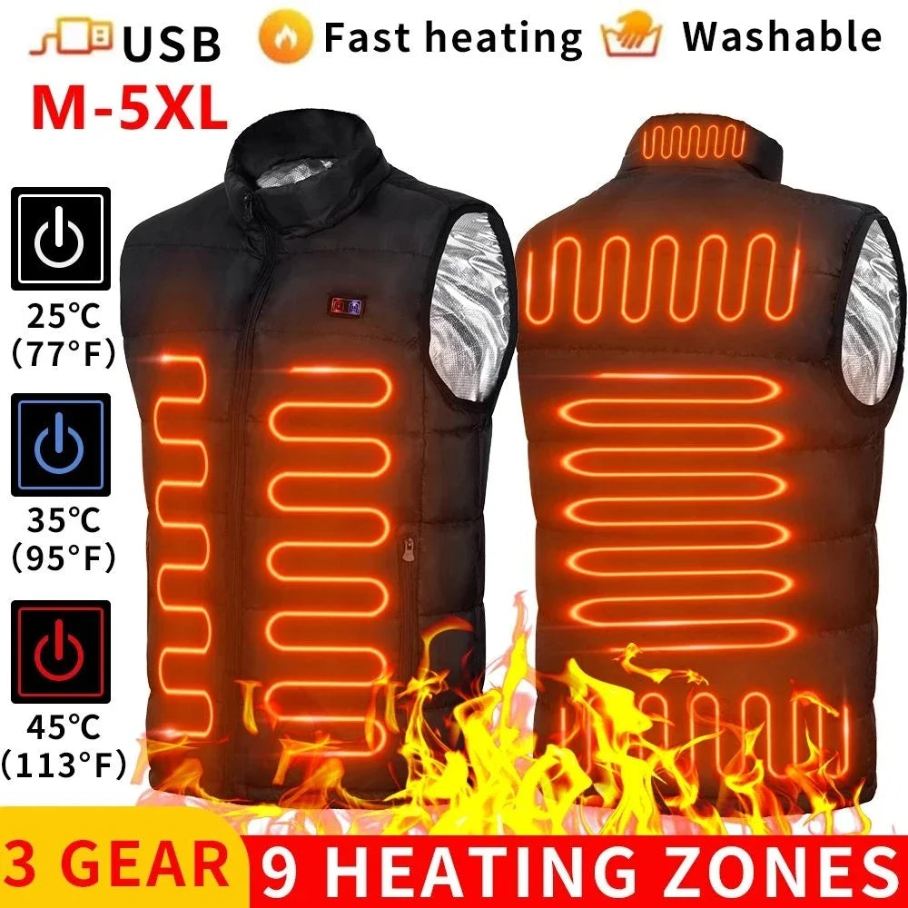 Chaleco Calefactable 9 Zonas Ayrbao - Térmico Grafeno USB - Corporación Turística
