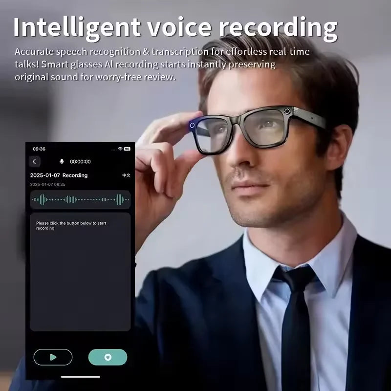 Gafas inteligentes AI 800W, cámara HD antivibración, grab...