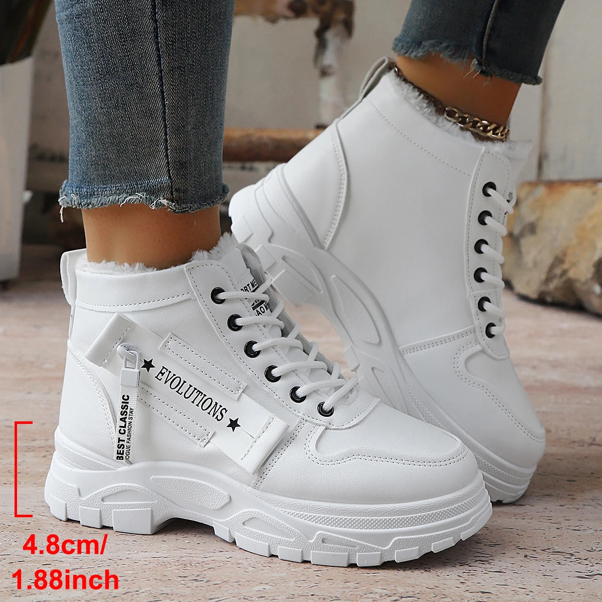 Botas altas de invierno 2025, botas térmicas cortas, mate...