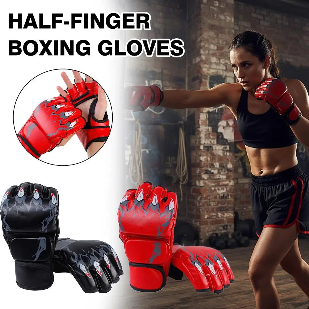 Guantes Kick Boxing MMA Muay Thai Cuero PU Negro Entrenamiento - Corporación Turística