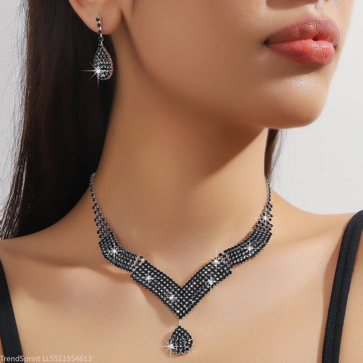 Juego de Joyería de Moda con Pedrería en Forma de Gota de...