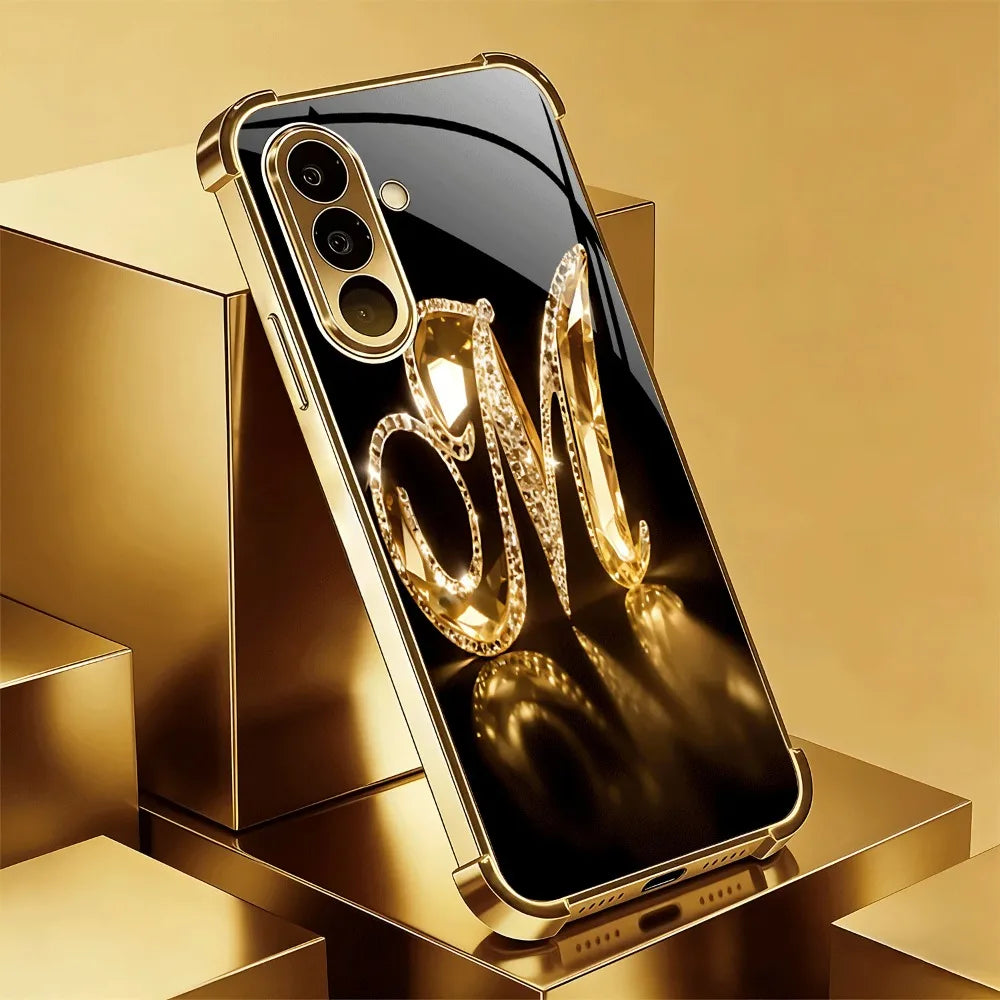 Clear electroplated glass phone case for smartphones, featuring a sleek and reflective design by Corporación Turística.