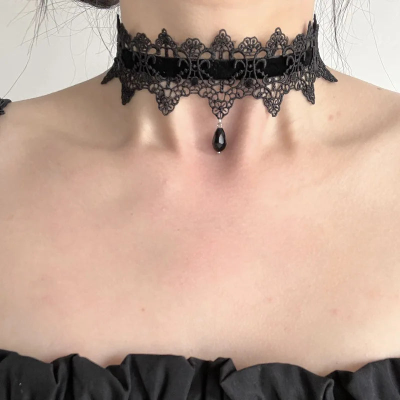 Nuevo collar de encaje sexy con flores para mujer 2026, g...