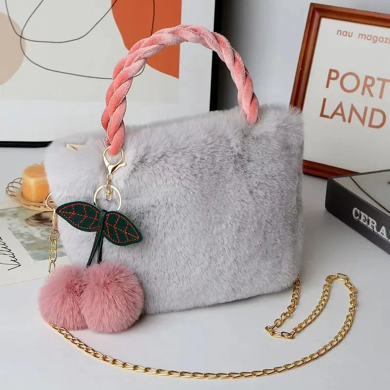 Nuevos bolsos de moda para mujer, bolso de mano de felpa ...