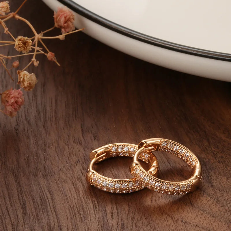 Pendientes de Oro Real de 14k con Diamantes para Mujer, p...