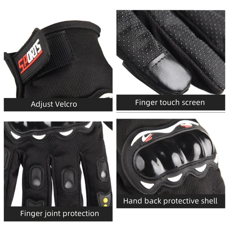 Guantes Ciclismo Hombre Dedo Completo Táctil | Anticaída Moto - Corporación Turística
