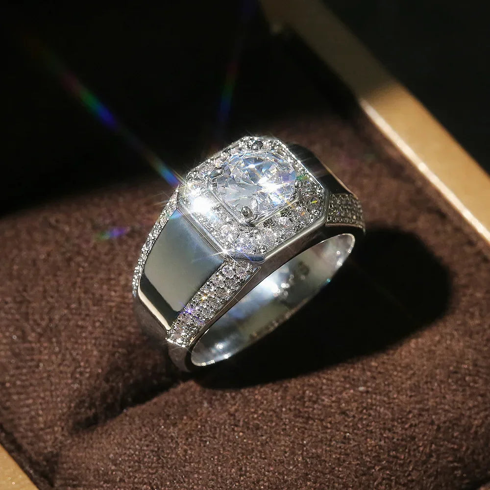 Anillo de boda de Plata de Ley 925 de lujo con piedra de ...