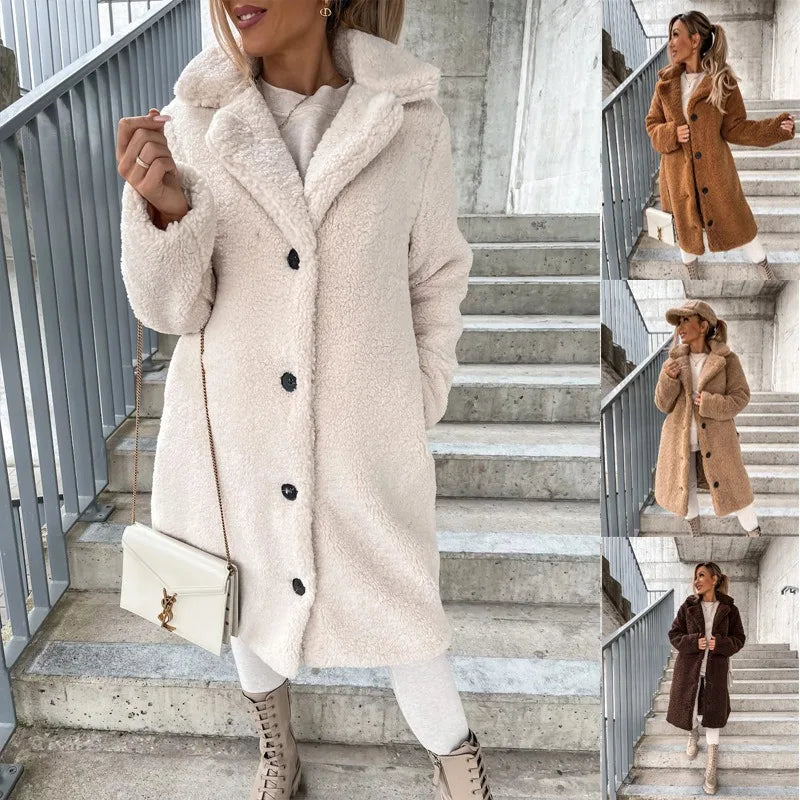 2025 Otoño e Invierno nueva moda abrigo largo de mujer de...