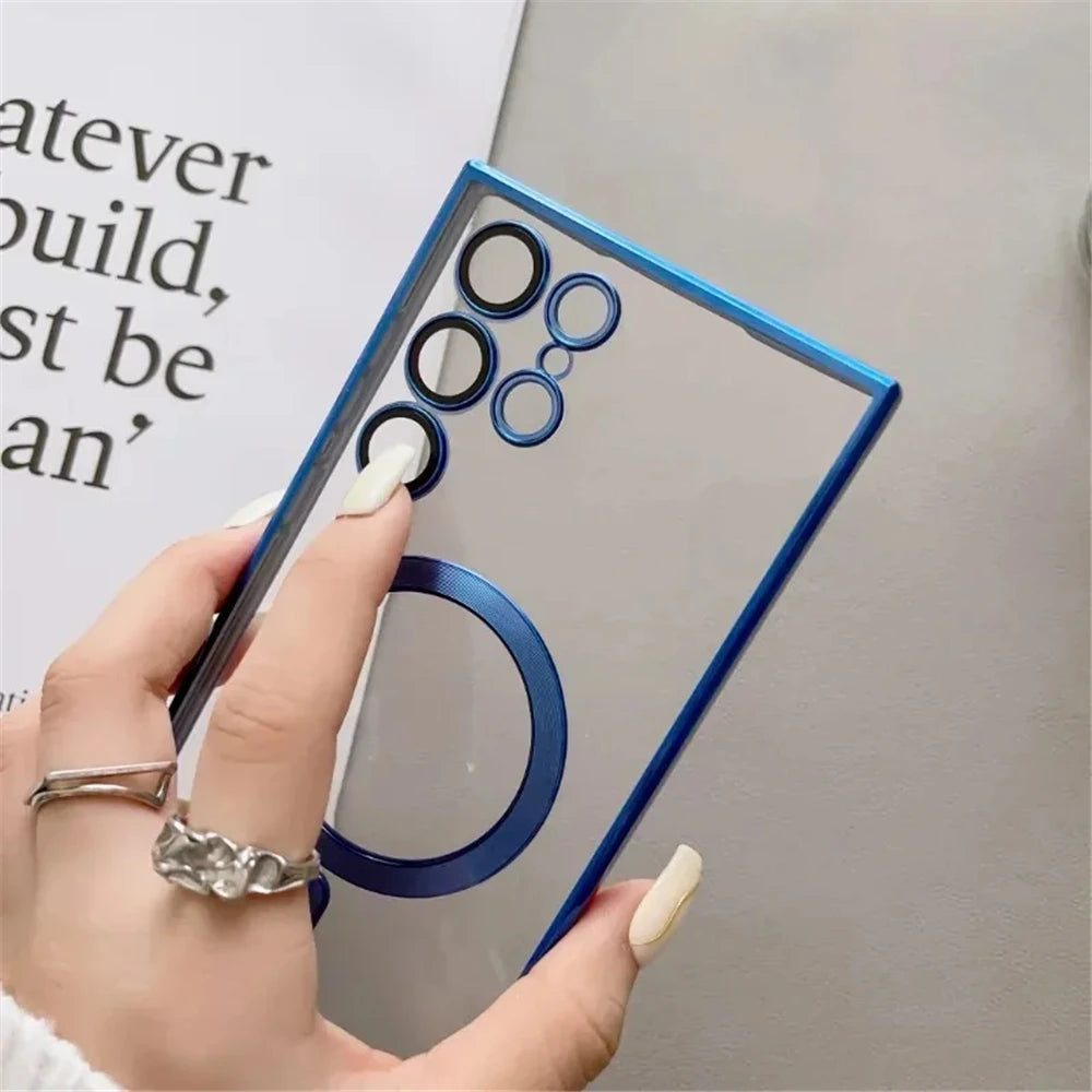 Magnetic phone case with MagSafe for Samsung S2, featuring a sleek design and secure magnetic closure by Corporación Turística.