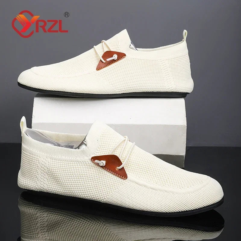 YRZL Mocasines de malla para hombre, mocasines para condu...