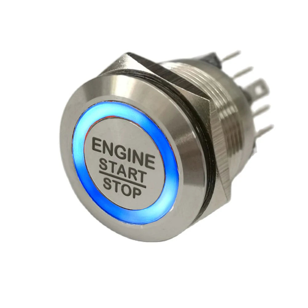 Interruptor Botón Motor Start Stop 19-30mm Anillo Luminoso Momentáneo