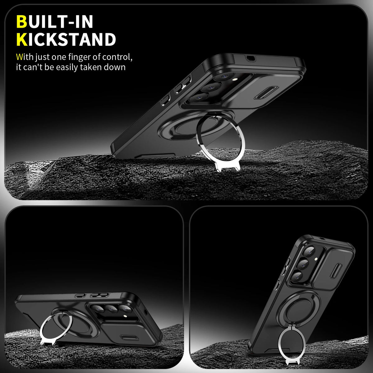 Samsung Galaxy A funda with sliding cover and stand by Corporación Turística, featuring a protective case with a built-in support.