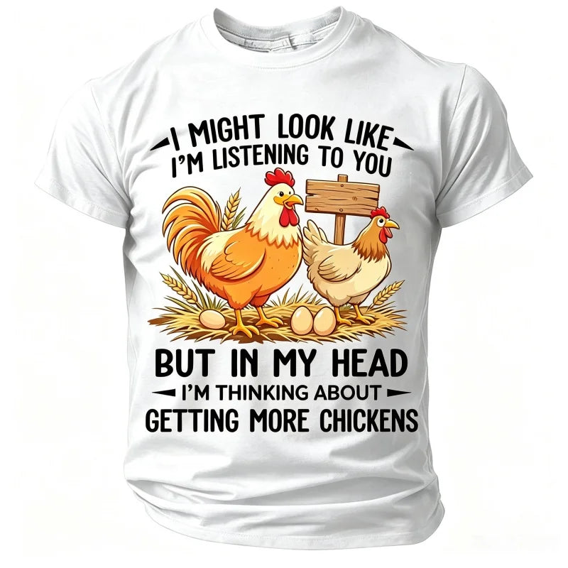 Short-sleeve men's T-shirt with a fun design, created by Corporación Turística, displayed on a white background.