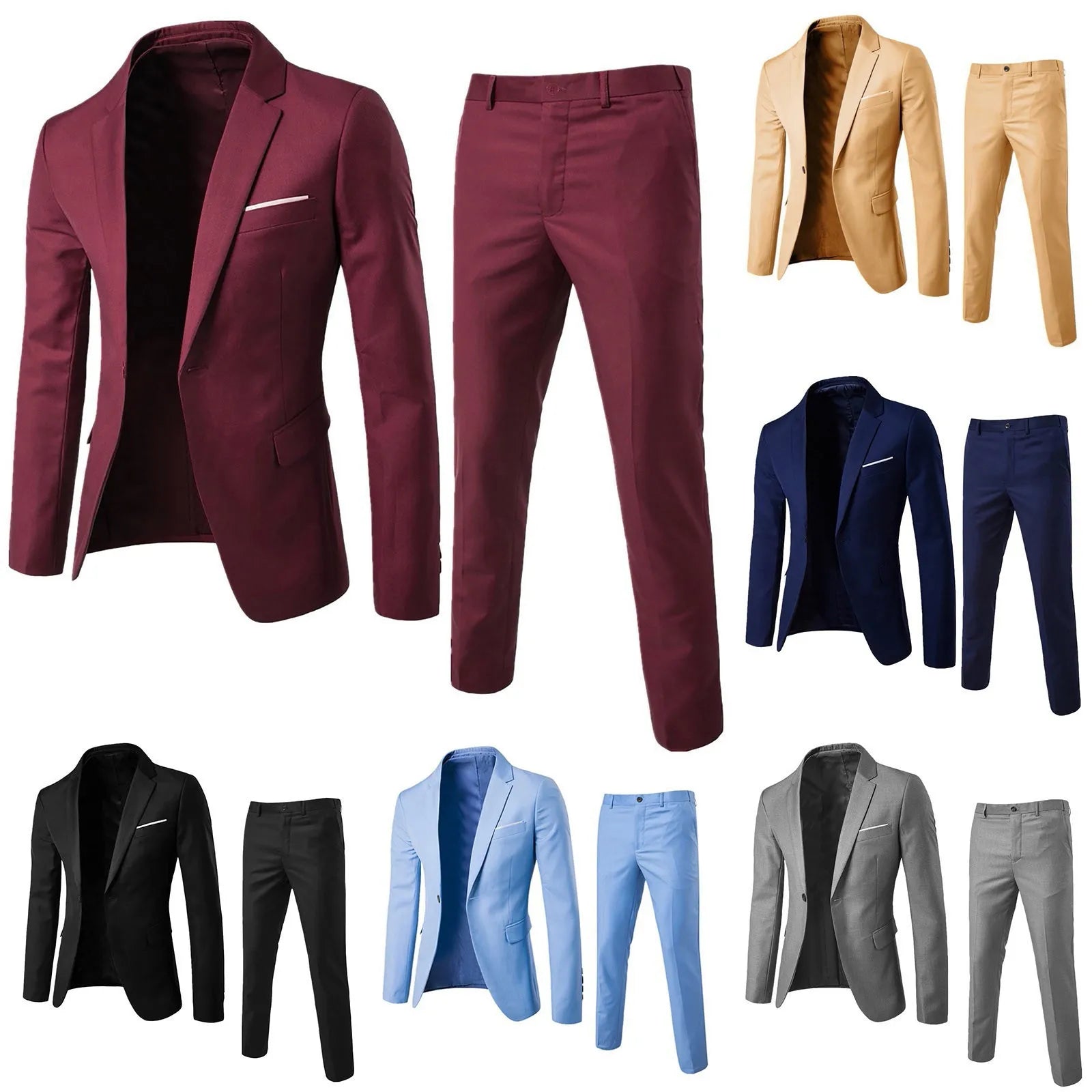 Traje de Negocios para Hombre, Traje Profesional de Dos P...