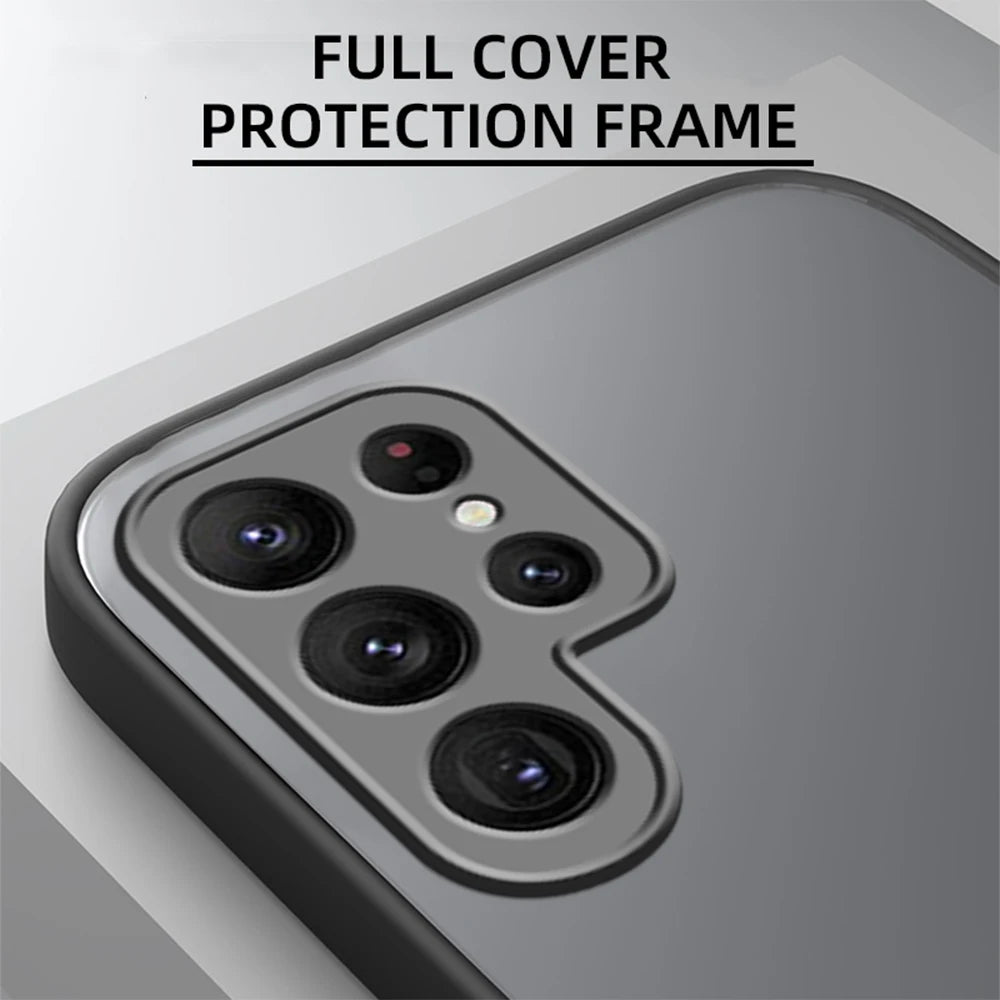 Samsung Galaxy S24, S23, S22 armor case from Corporación Turística, durable protective phone cover with reinforced edges.