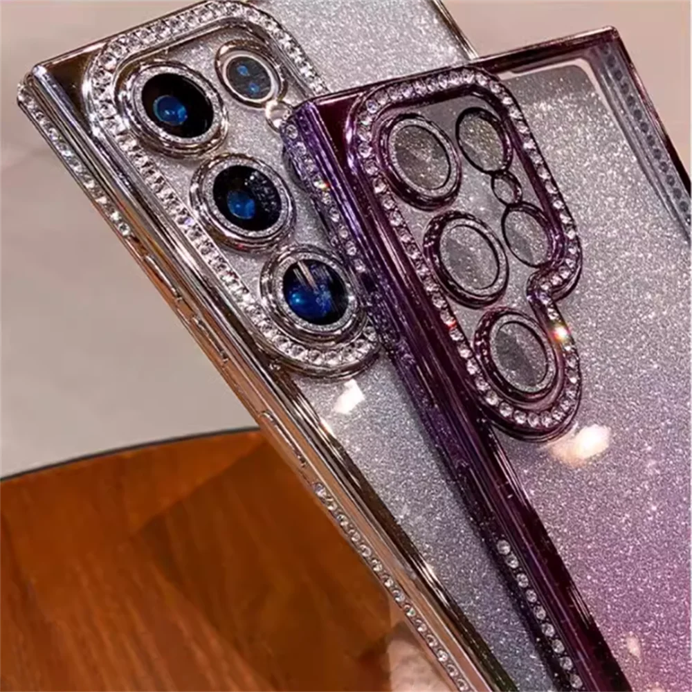 Colorful gradient glitter phone case by Corporación Turística with shiny, sparkling glitter design for stylish protection.