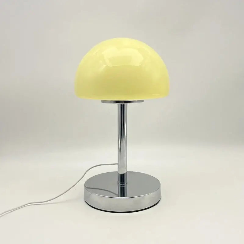 Lámpara de mesa de cristal con cúpula de seta, base de co...