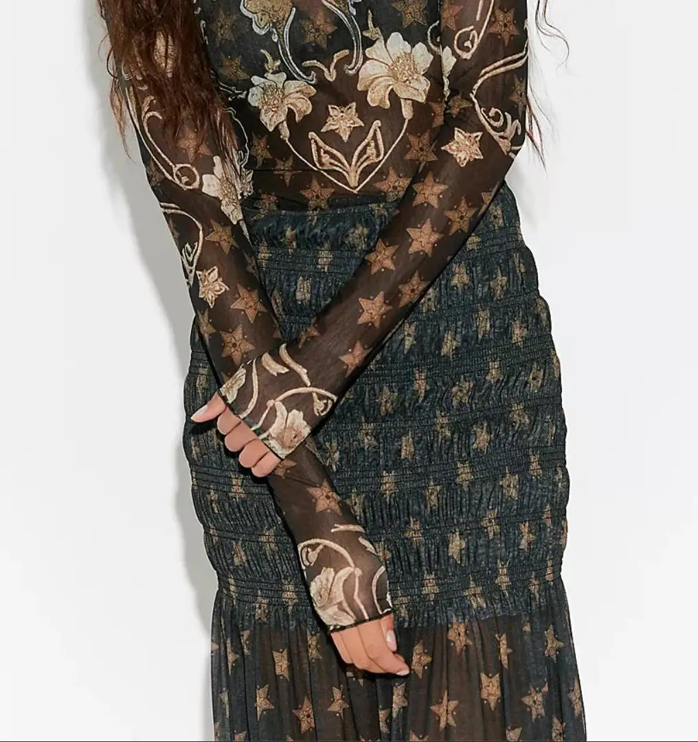 Faldas Fluidas Elegantes para Mujer, Falda Larga con Vola...