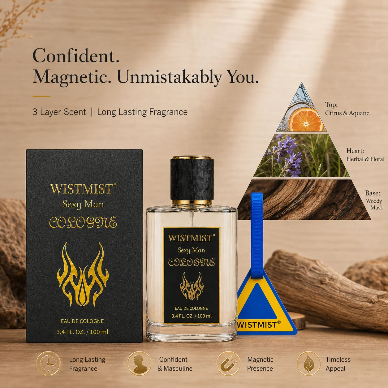 WISTMIST Colonia Sexy para Hombre 100ml, Eau de Cologne e...