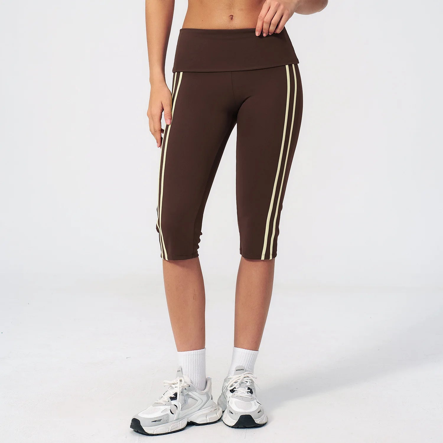 Leggings Capri de Yoga para Mujer, Cintura Alta con Banda...