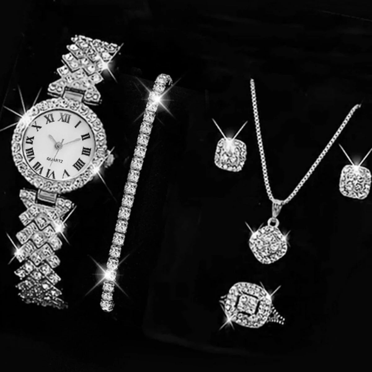 1 Uds. Reloj romano para mujer, conjunto de reloj de cuar...
