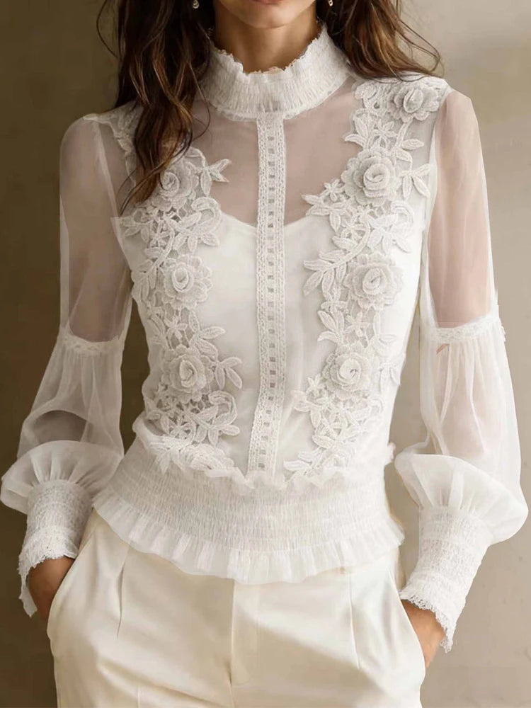 Blusa Elegante de Color Sólido para Primavera/Verano, Blu...