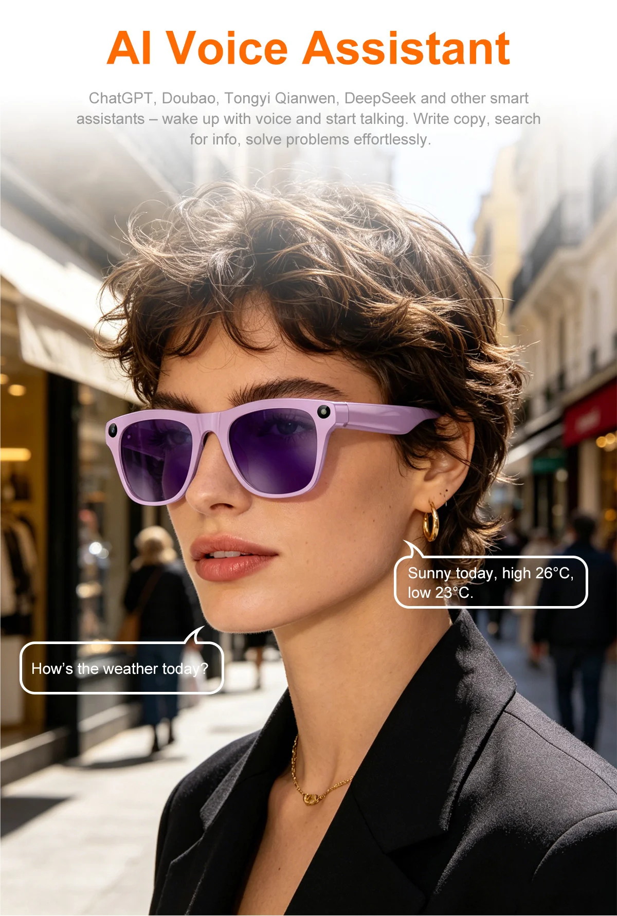 Nuevas Gafas Inteligentes con IA Mejoradas, Cámara de Gra...