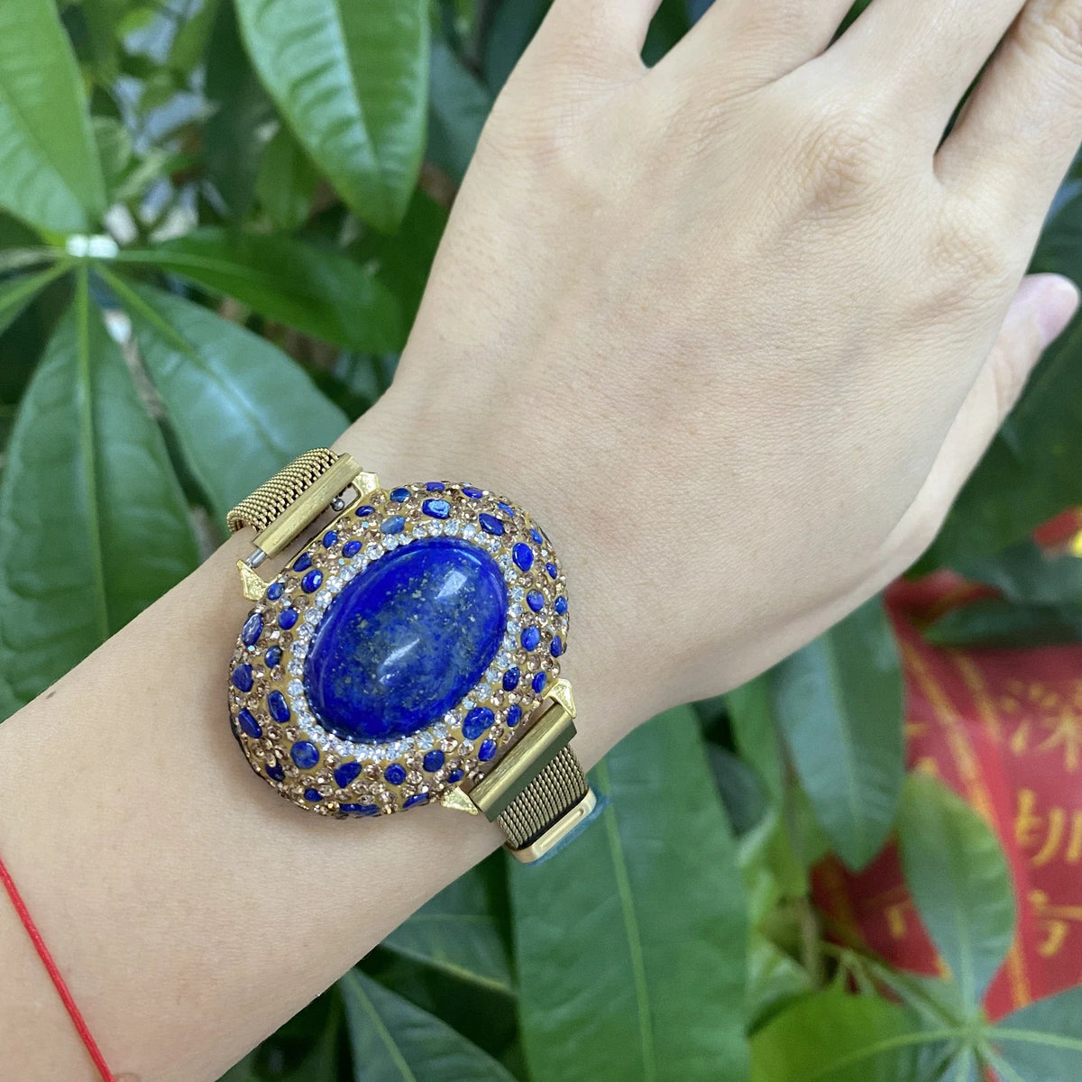 Cadena de cinturón de acero inoxidable Lapiz Lazuli ónix ...