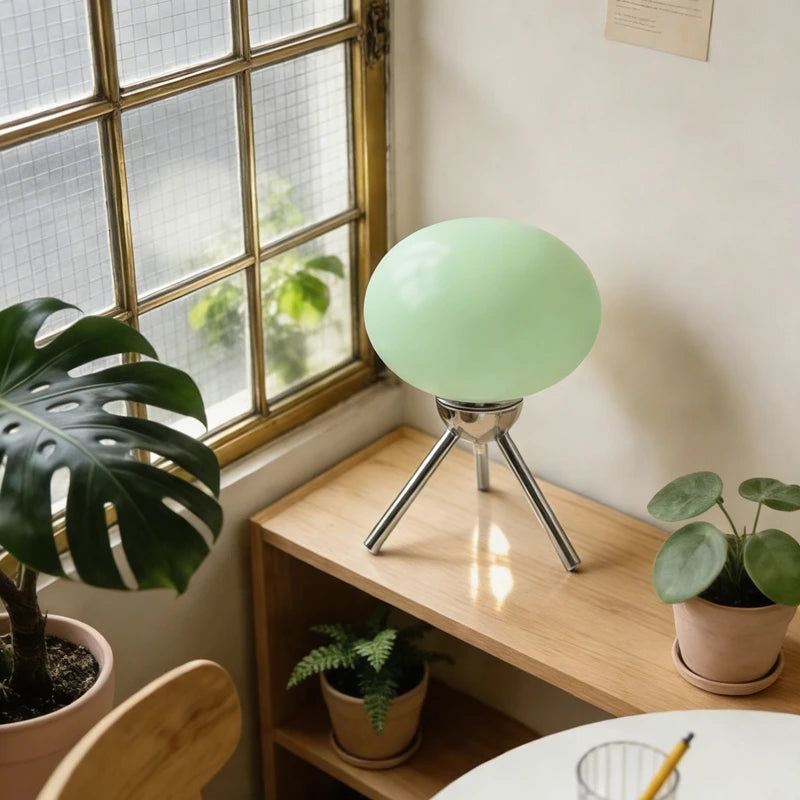 Bauhaus-Lámpara de mesa con forma de seta de cristal de m...