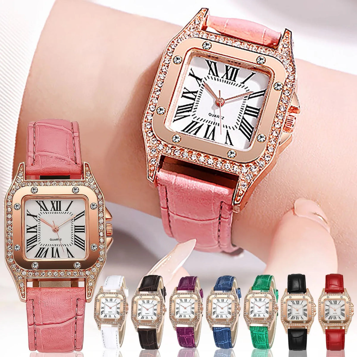 Reloj elegante de marca superior con correa de cuero para...