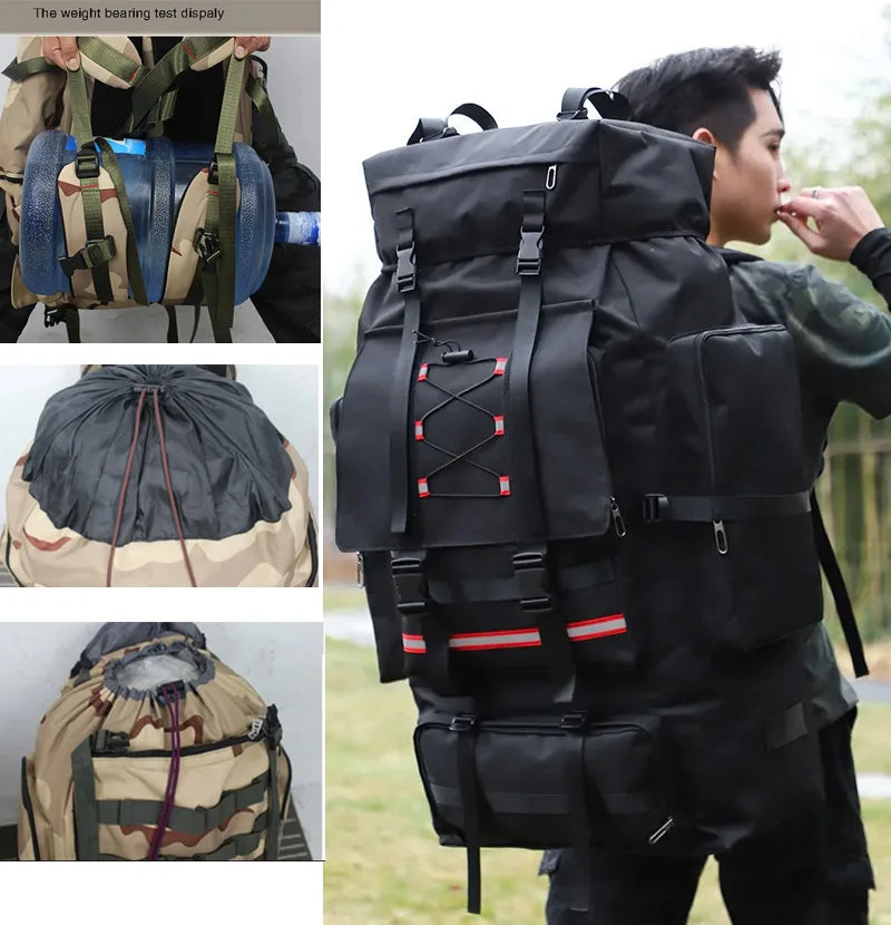 Mochila de senderismo y acampada de 130L, bolsa de equipa...