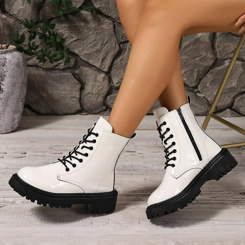Botas individuales para mujer, botines versátiles con pla...