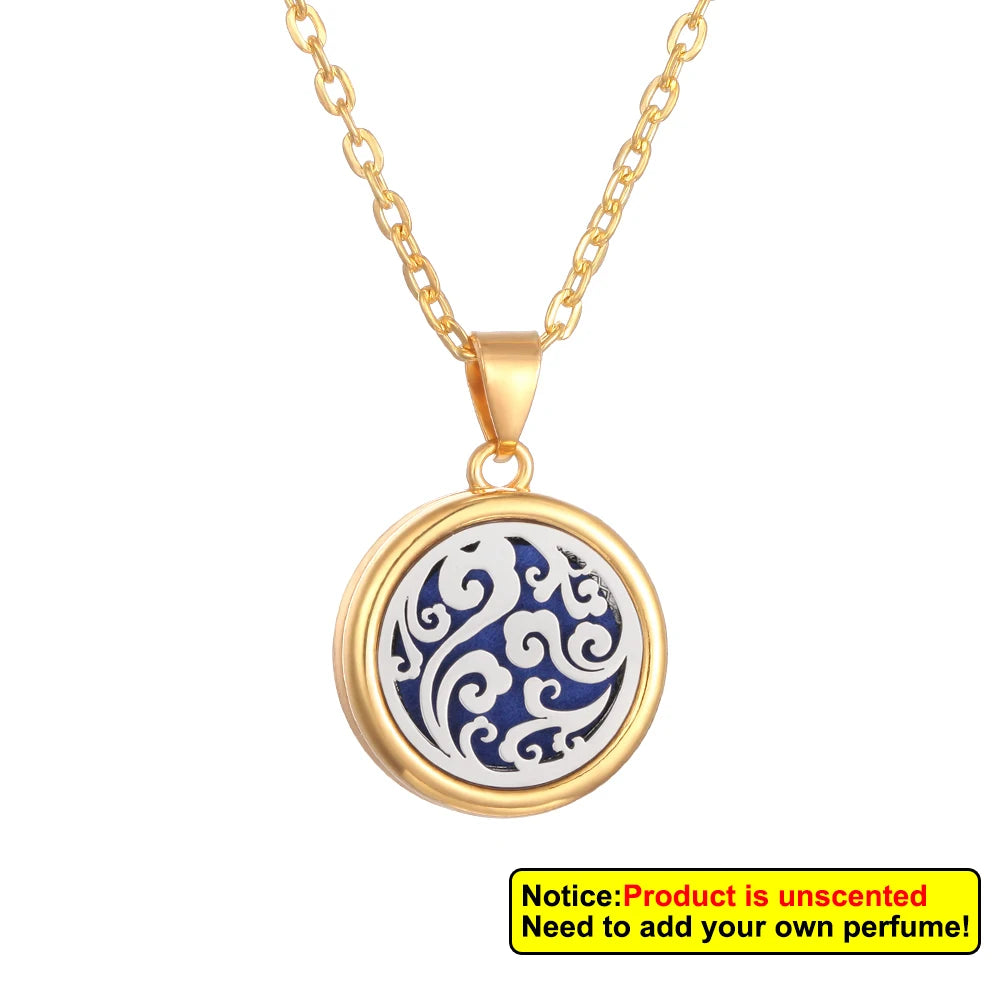 Nueva flor árbol de la vida aromaterapia difusor collar A...