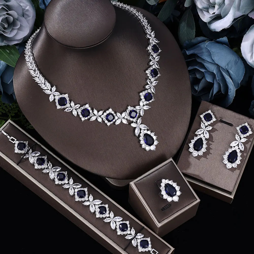 2024 Venta caliente conjunto de joyería nupcial de circon...