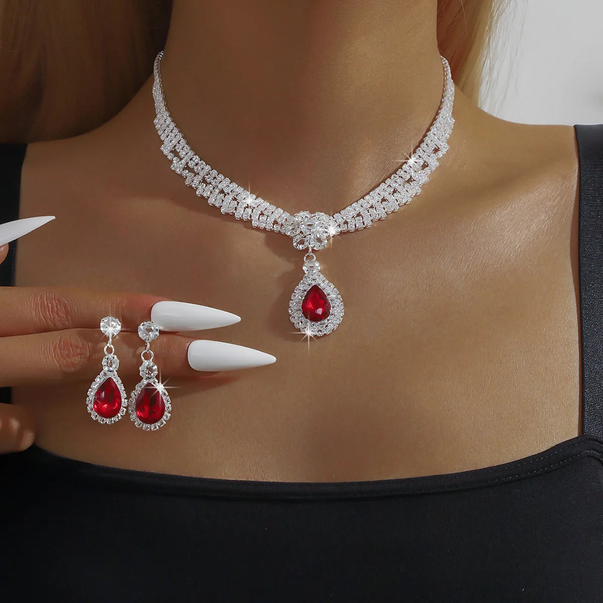 Conjunto de joyería para mujer, collar de flores de oro n...
