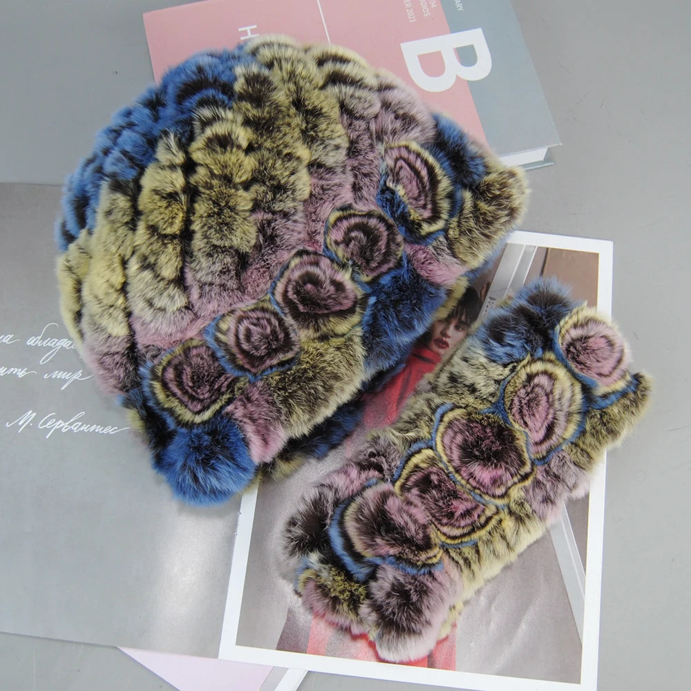Authentic leather hat and scarf set by Corporación Turística, stylish accessories with textured leather details.