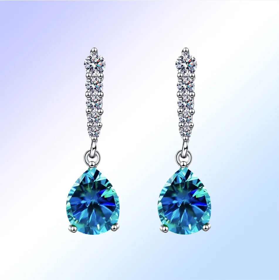 Pendientes elegantes de Plata de Ley 925 con circonita AA...