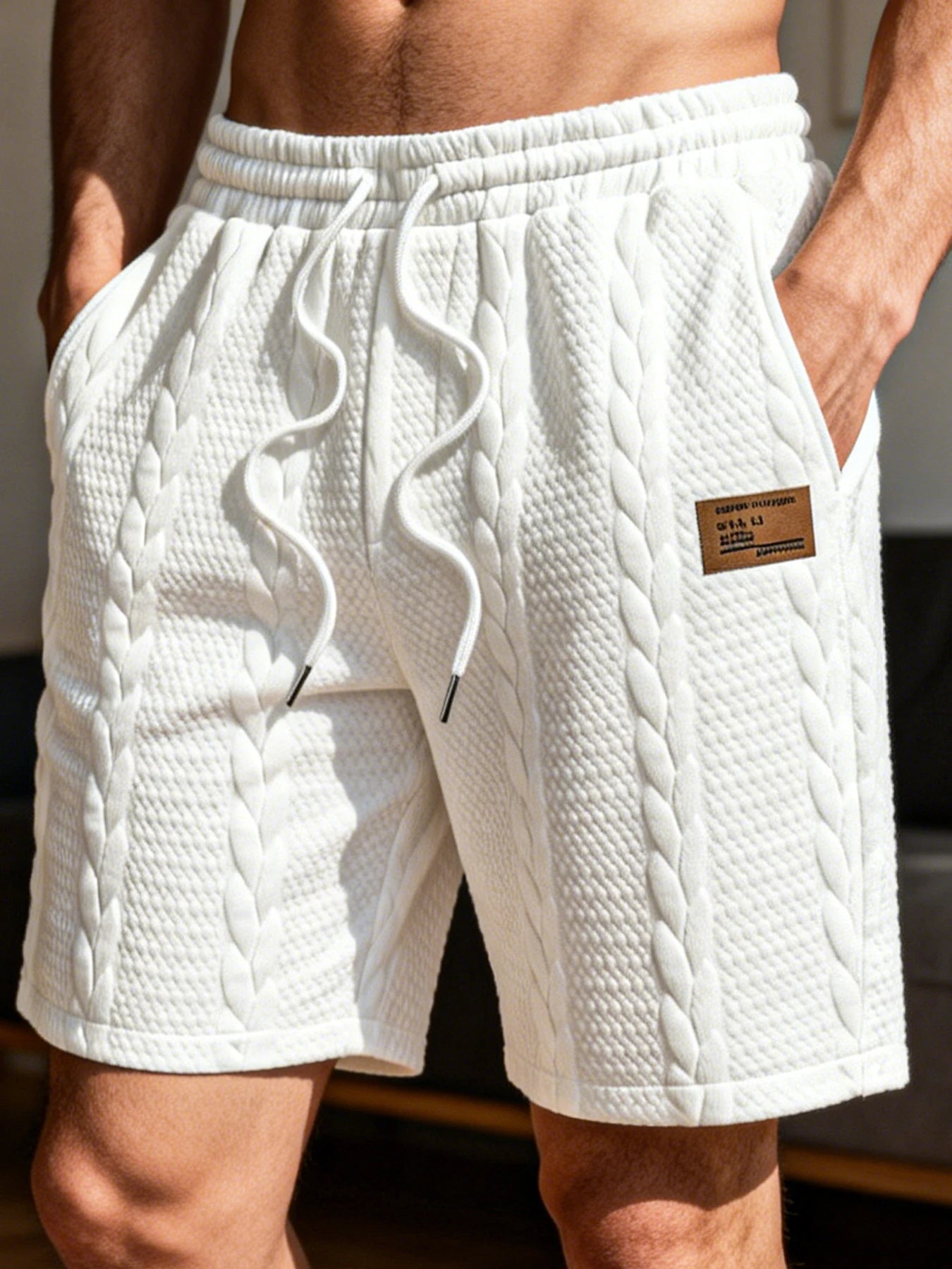 Pantalones Cortos Blancos Hombre Verano Transpirables CONJUESS 5" - Corporación Turística