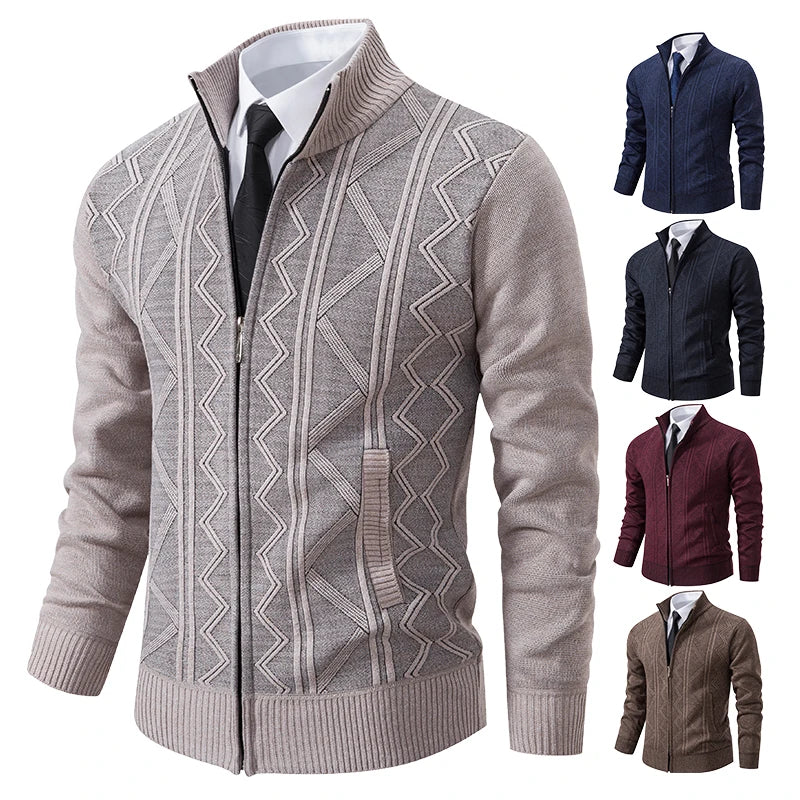 Chaqueta Punto Gruesa Hombre FAVOCENT Cuello Levantado Invierno - Corporación Turística