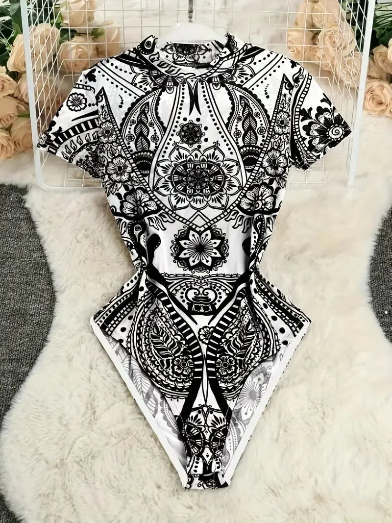 Traje de baño Sexy elegante Floral para mujer, medias de ...